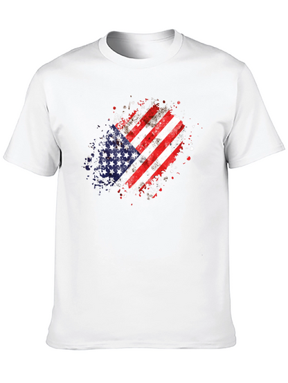American Flag Splatter T-Shirt - Black