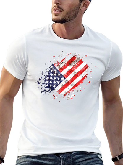American Flag Splatter T-Shirt - Black