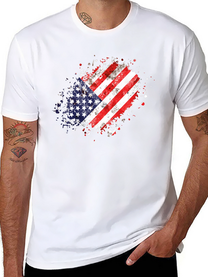 American Flag Splatter T-Shirt - Black