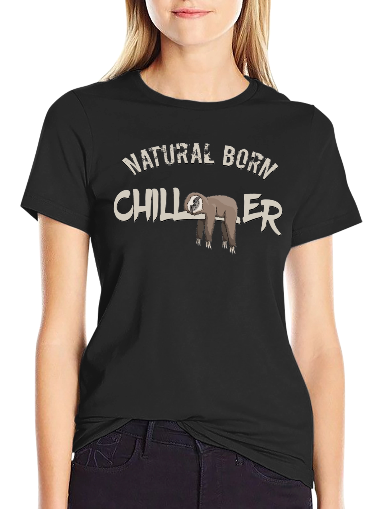 Natural Born Chiller Sloth Graphic T-Shirt