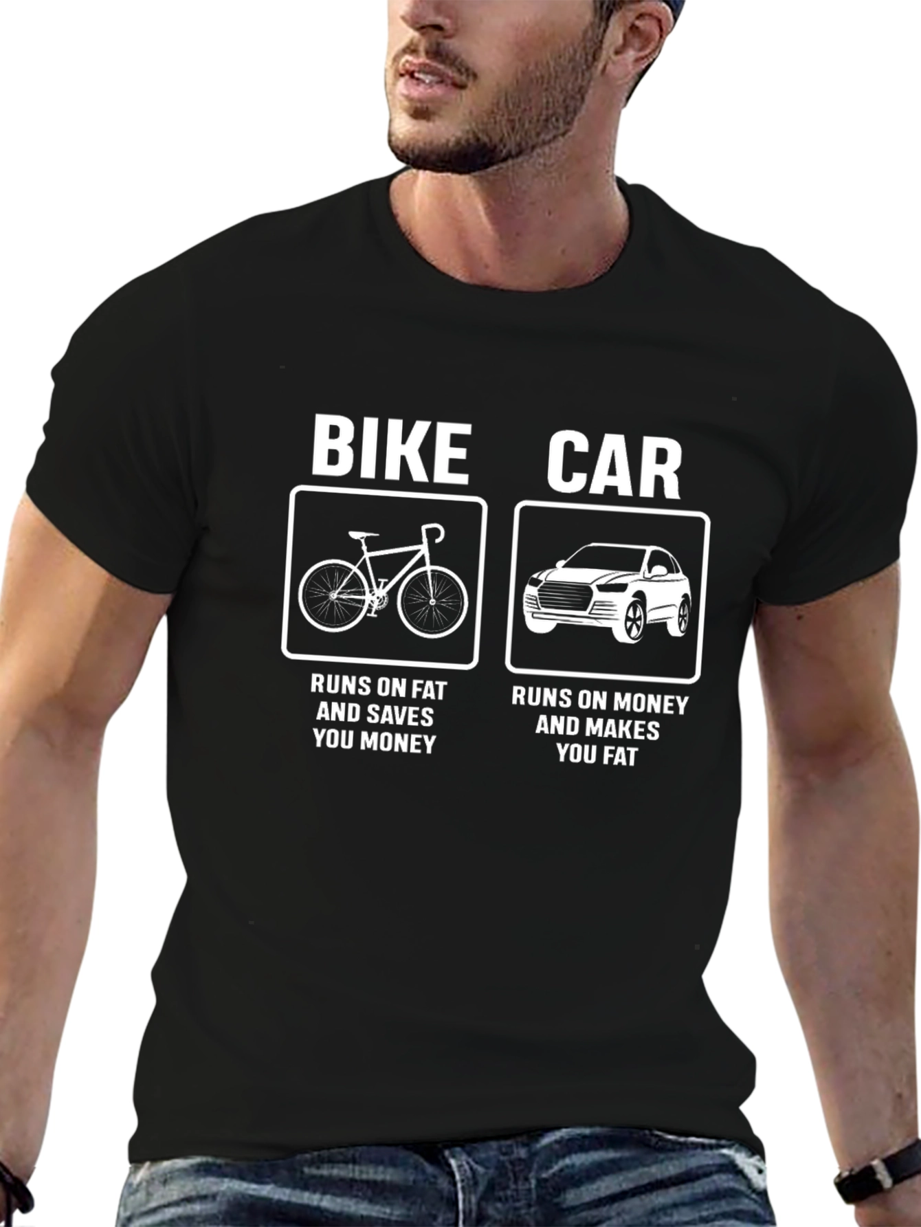 Bike vs Car T-Shirt - Funny Graphic Tee