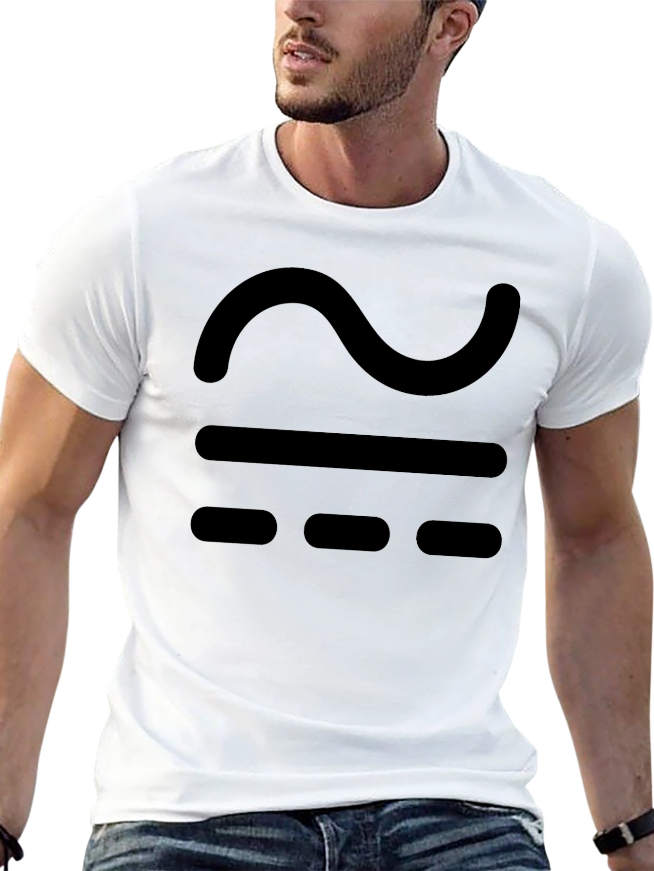 Black T-Shirt with Approximate Symbol