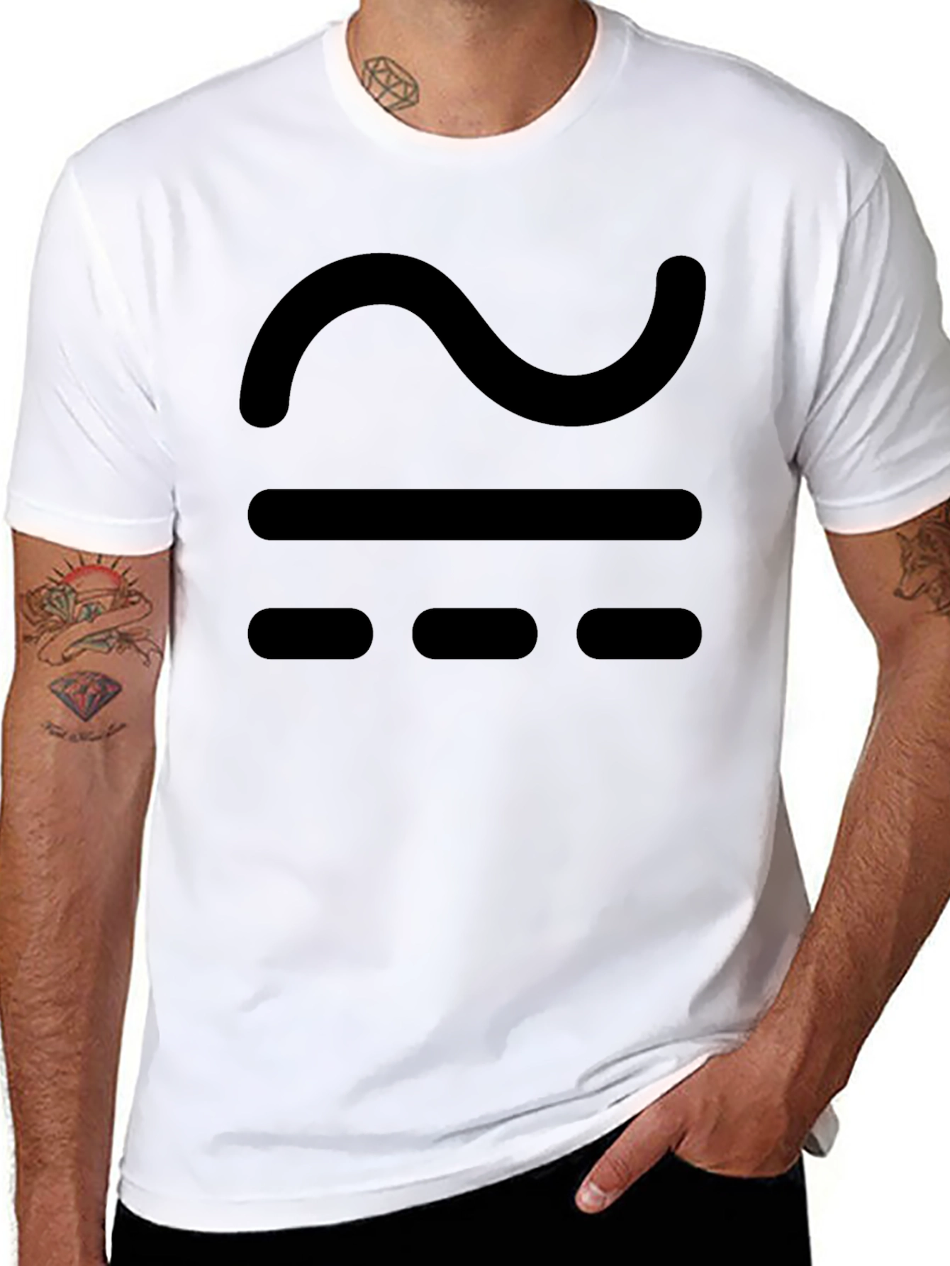 Black T-Shirt with Approximate Symbol