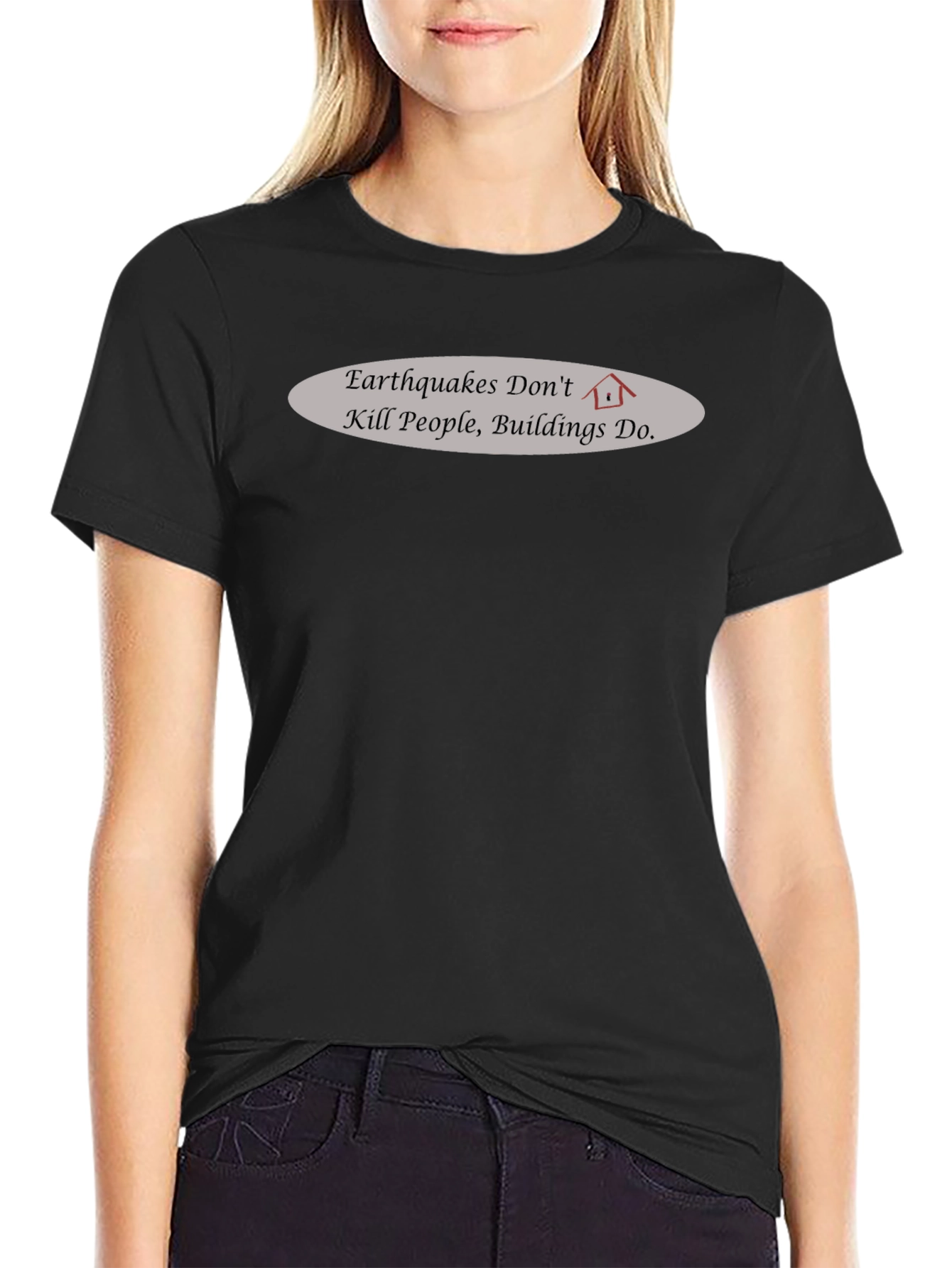 Earthquake Awareness T-Shirt - Buildings Kill Not Earthquakes