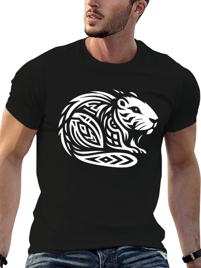 Tribal Beaver Black T-Shirt