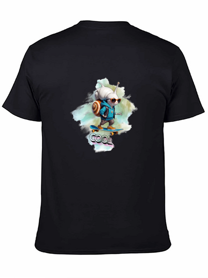 Cool Snail Skateboard T-Shirt - Black Cotton Tee