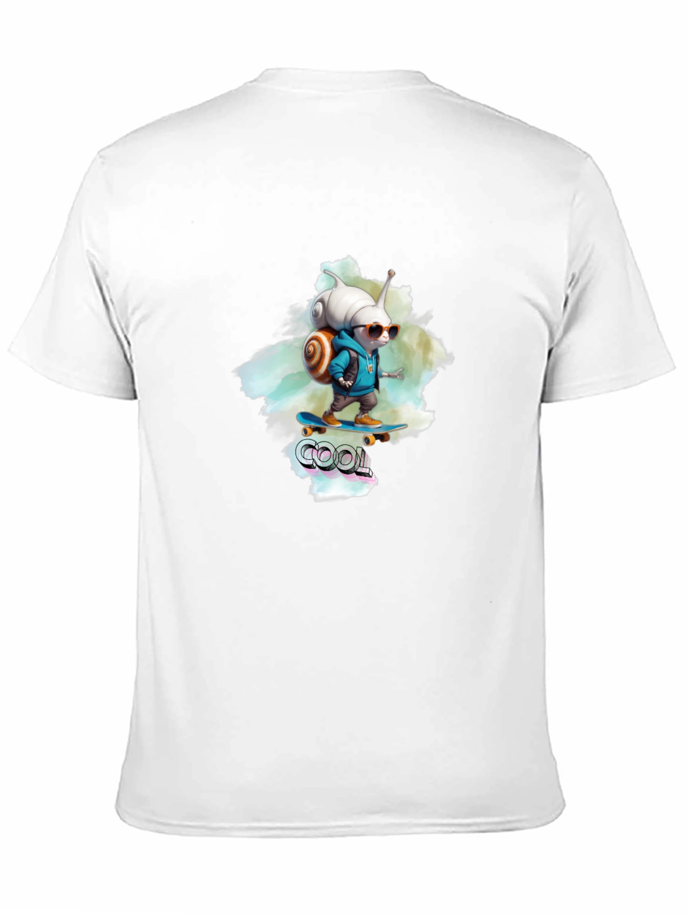 Cool Snail Skateboard T-Shirt - Black Cotton Tee