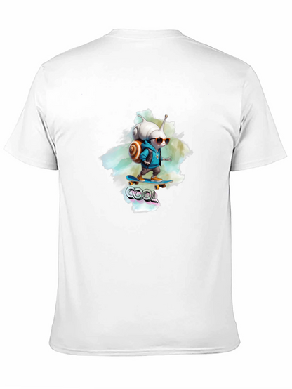Cool Snail Skateboard T-Shirt - Black Cotton Tee