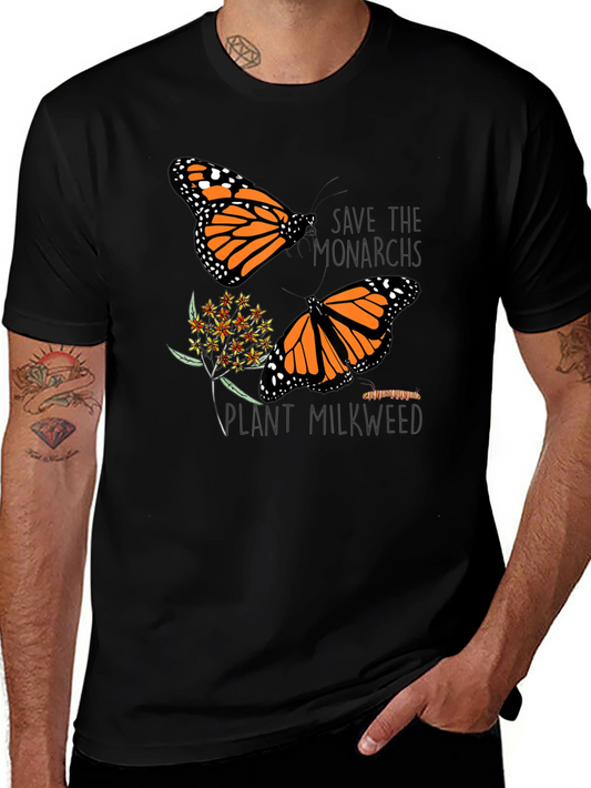 Save the Monarchs Black Graphic T-Shirt