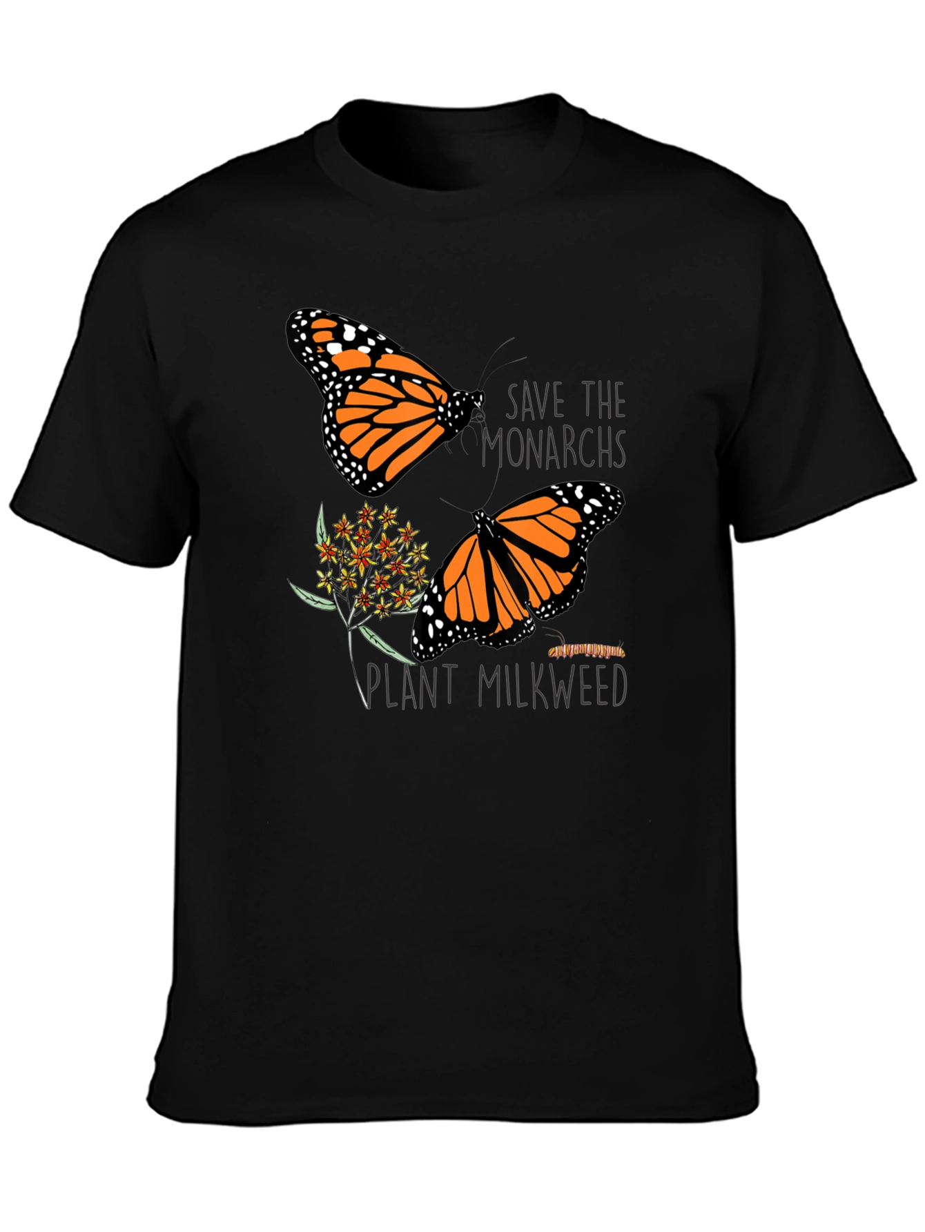 Save the Monarchs Black Graphic T-Shirt