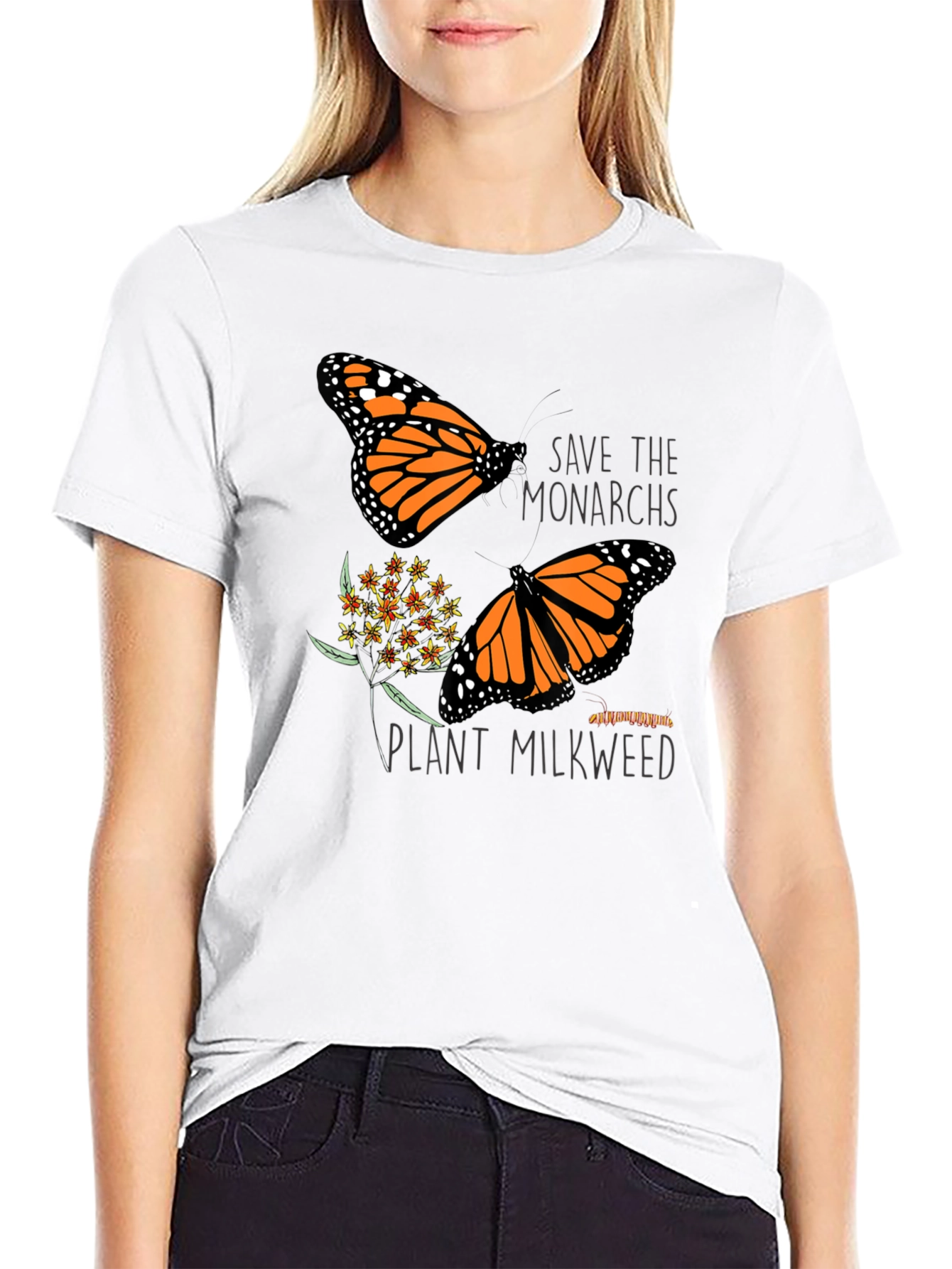 Save the Monarchs Black Graphic T-Shirt