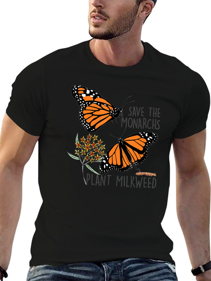 Save the Monarchs Black Graphic T-Shirt