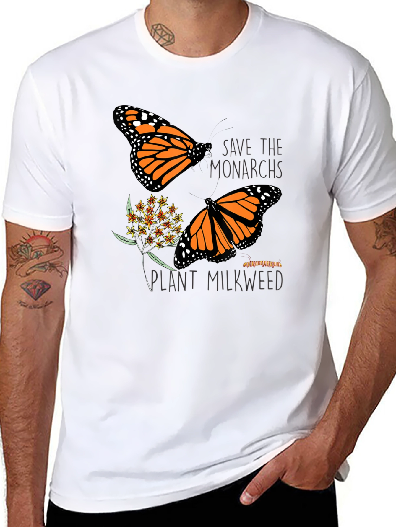 Save the Monarchs Black Graphic T-Shirt