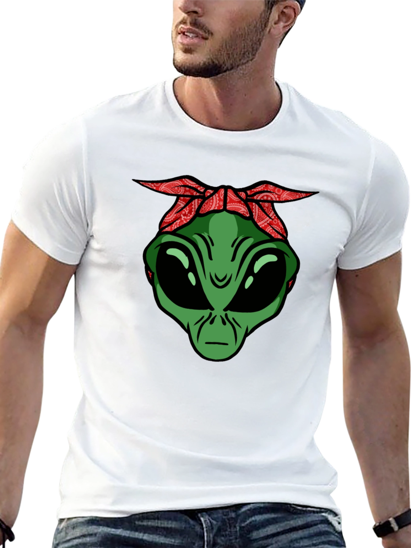 Alien Head with Bandana Graphic Tee
