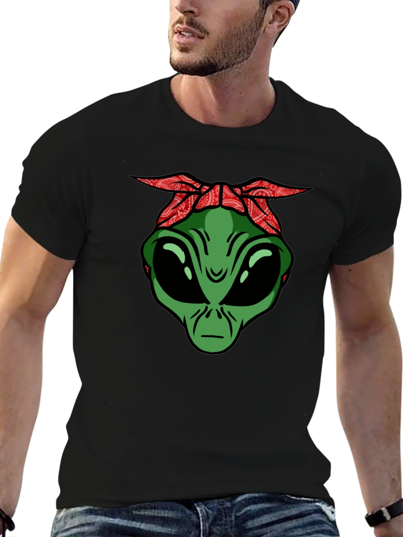 Alien Head with Bandana Graphic Tee