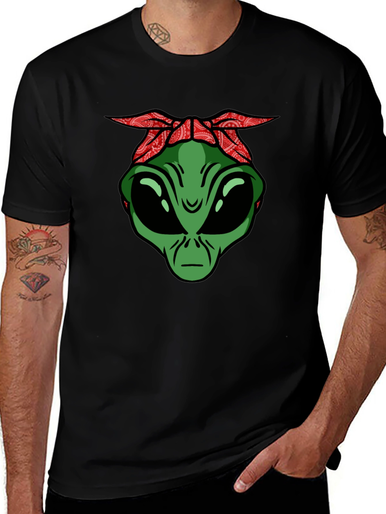 Alien Head with Bandana Graphic Tee