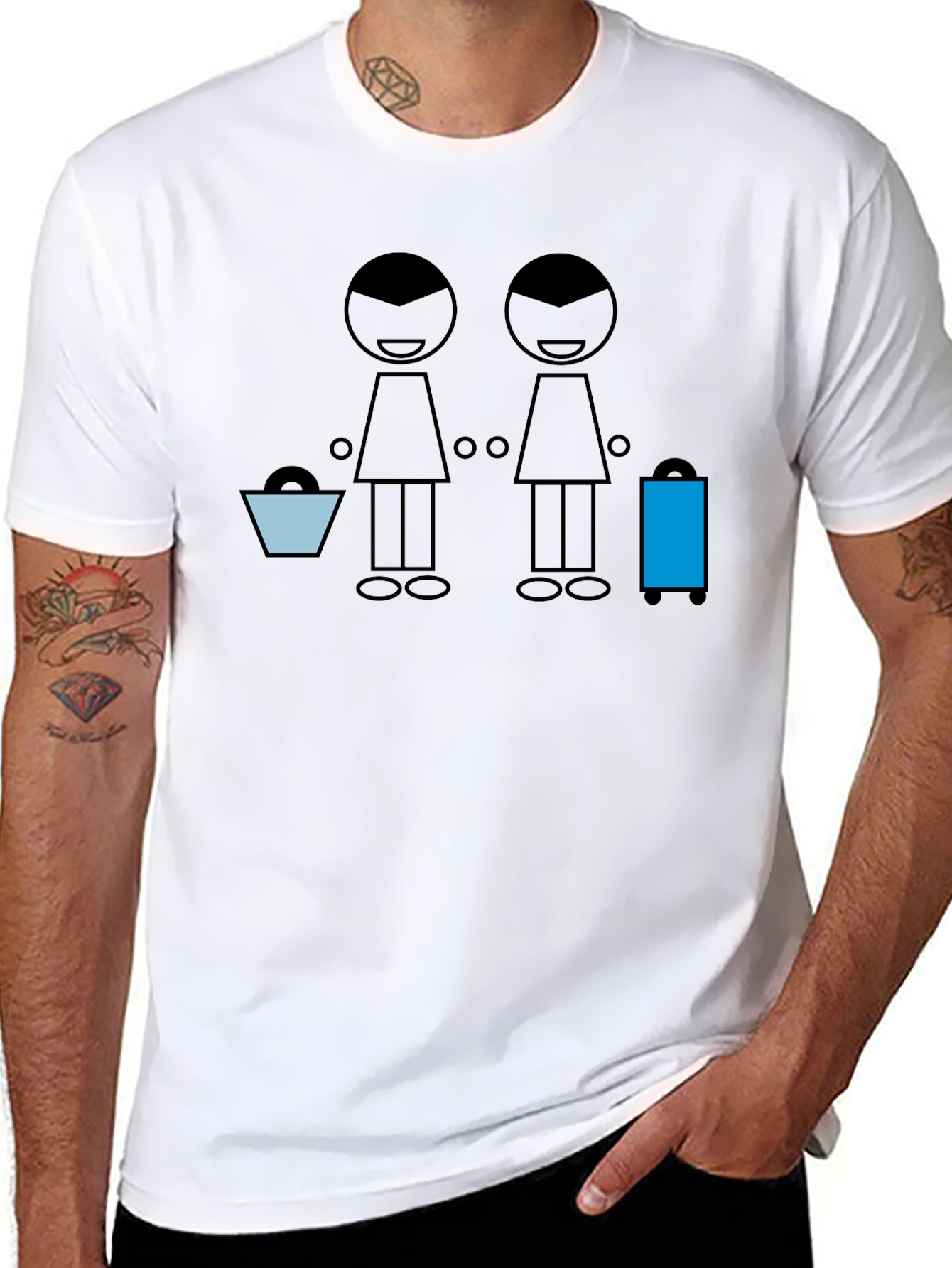 Stick Figure Travelers Graphic Tee