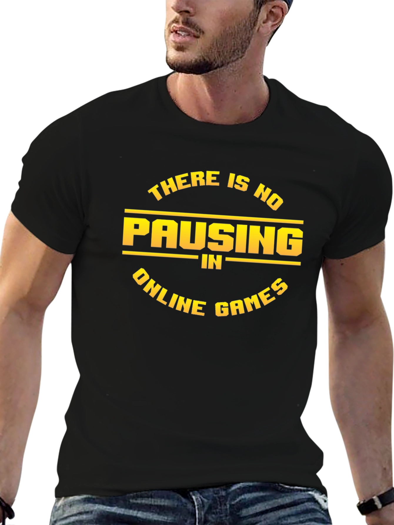 No Pausing Online Games Black T-Shirt