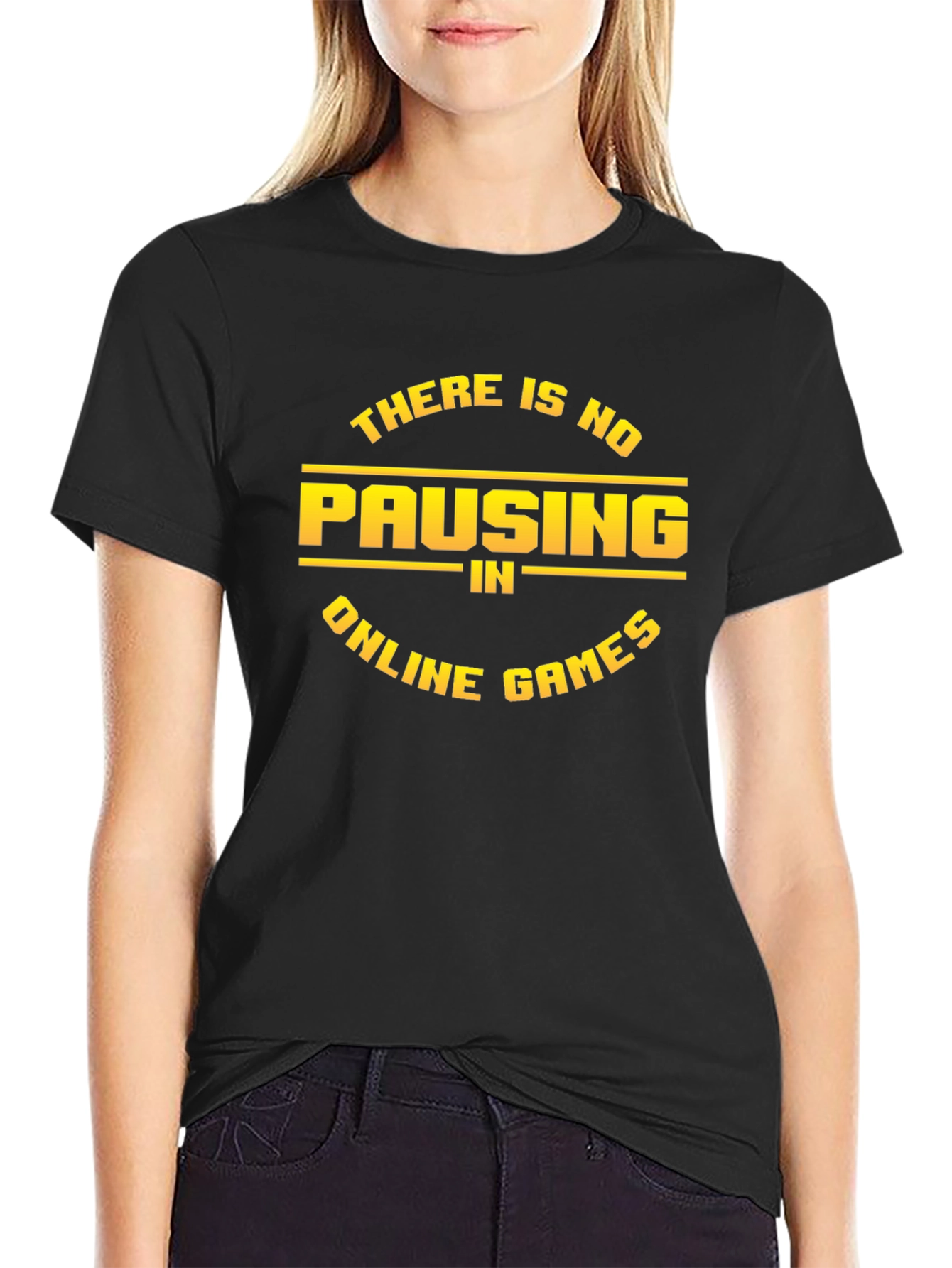 No Pausing Online Games Black T-Shirt