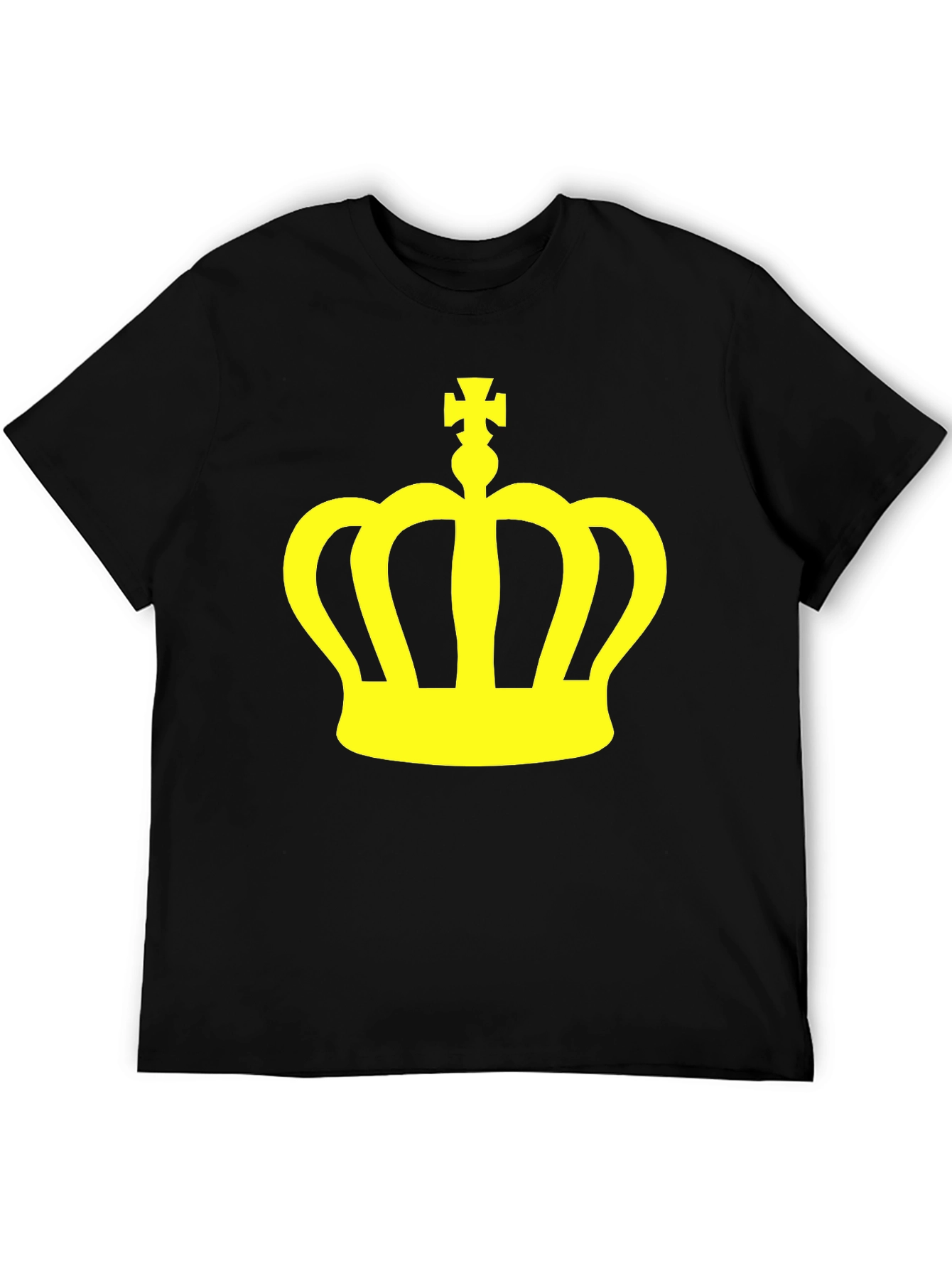 Crown Graphic Tee - Stylish Black Cotton T-Shirt