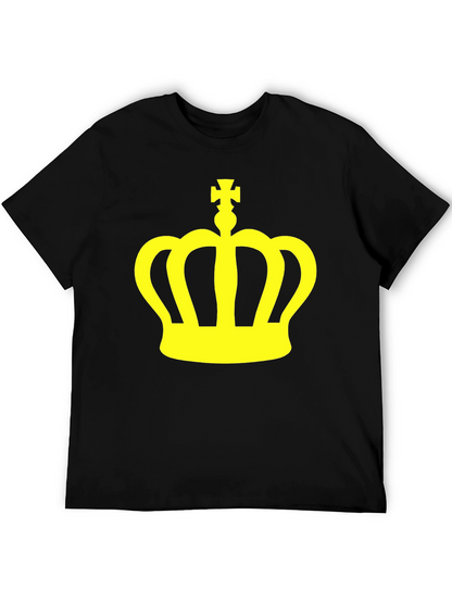 Crown Graphic Tee - Stylish Black Cotton T-Shirt