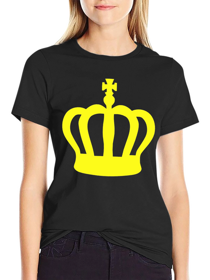 Crown Graphic Tee - Stylish Black Cotton T-Shirt