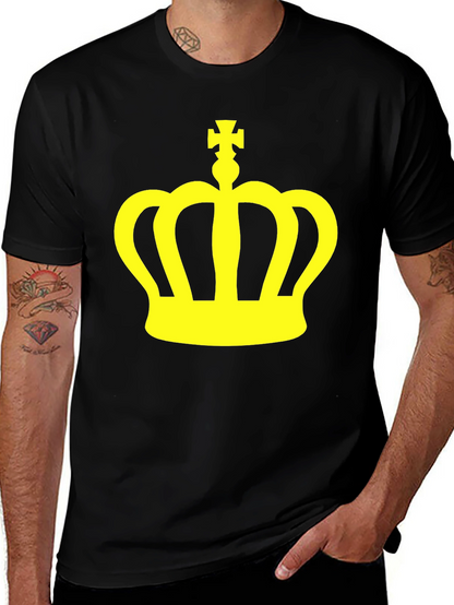 Crown Graphic Tee - Stylish Black Cotton T-Shirt