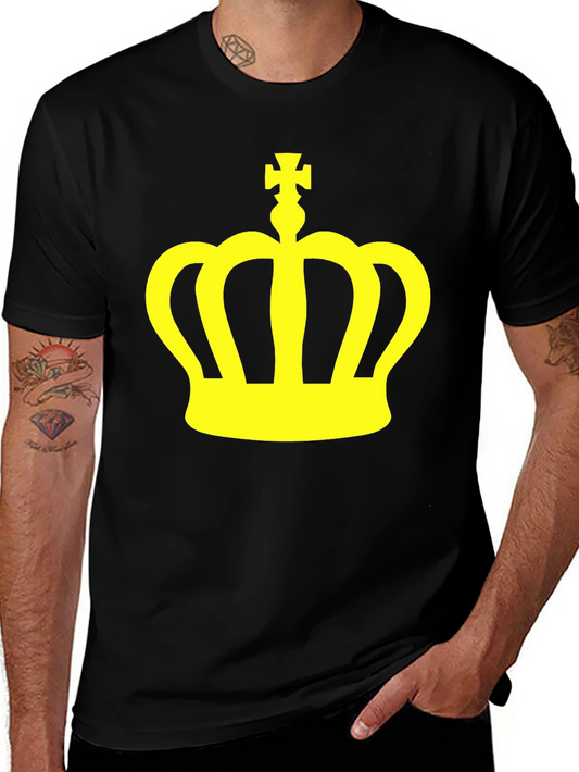 Crown Graphic Tee - Stylish Black Cotton T-Shirt