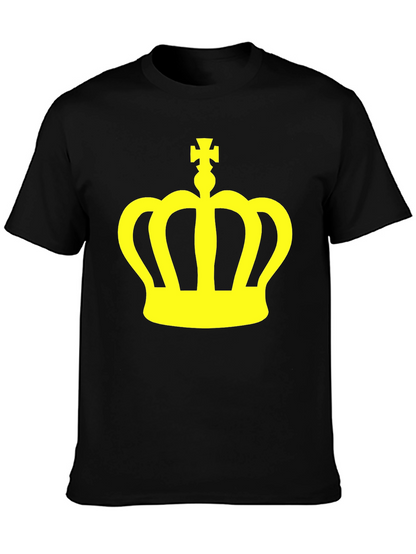 Crown Graphic Tee - Stylish Black Cotton T-Shirt