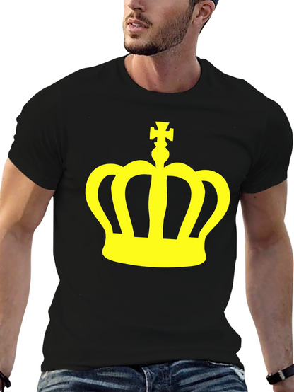 Crown Graphic Tee - Stylish Black Cotton T-Shirt