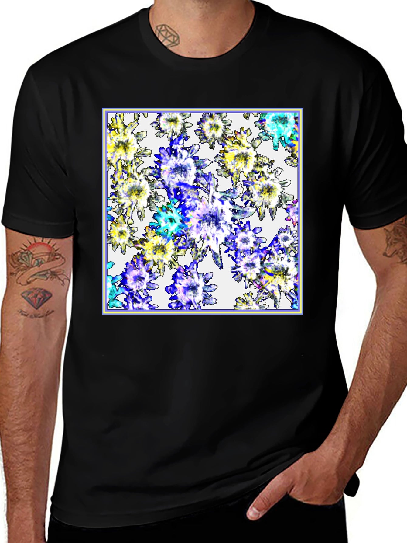 Floral Burst Black T-Shirt