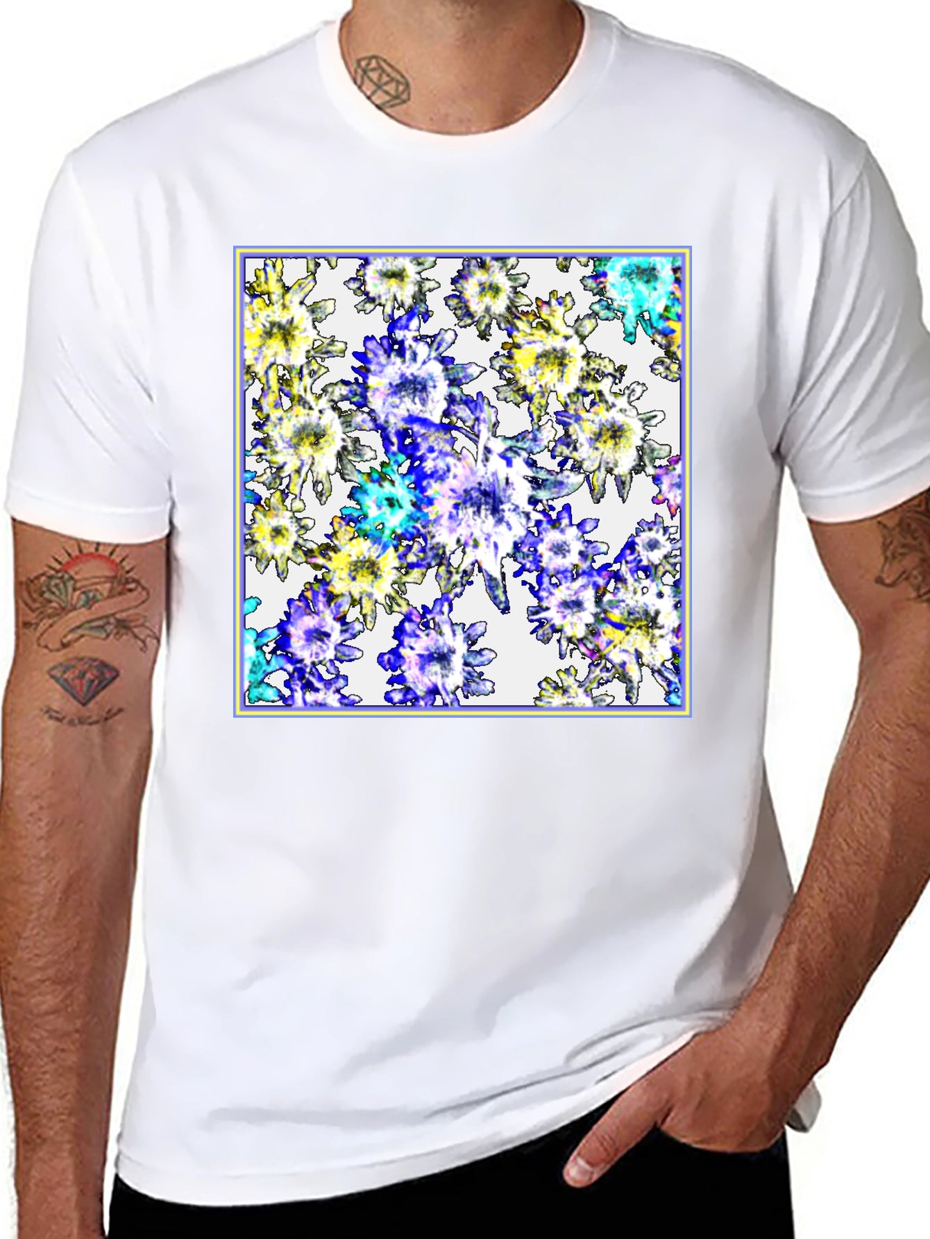 Floral Burst Black T-Shirt