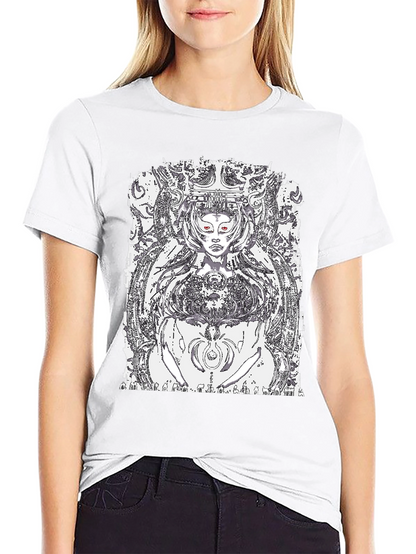 Black Graphic Tee - Queen of Tech Print