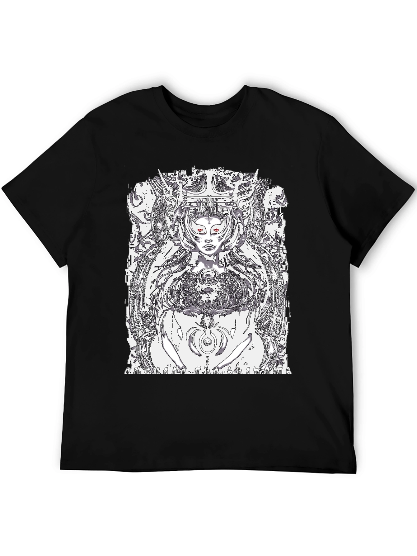 Black Graphic Tee - Queen of Tech Print