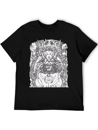 Black Graphic Tee - Queen of Tech Print