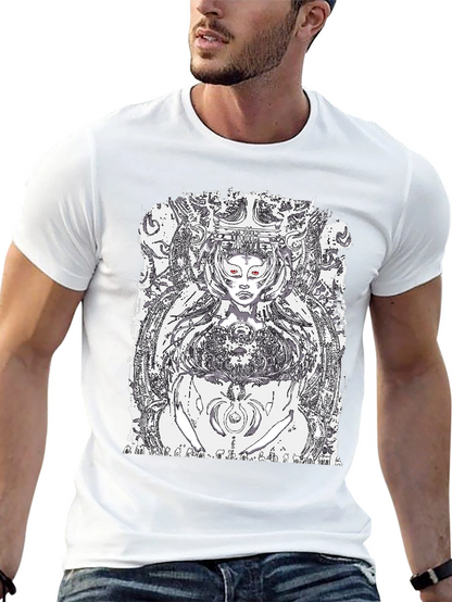 Black Graphic Tee - Queen of Tech Print