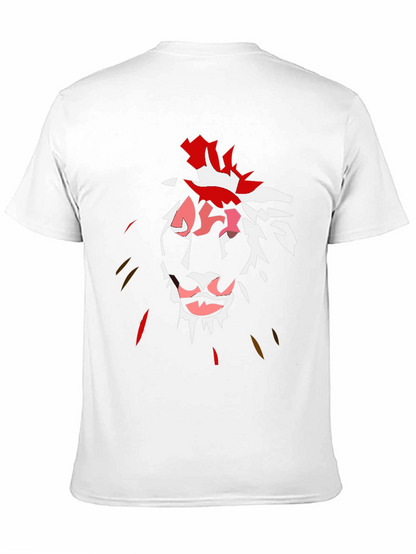 Abstract Lion Graphic Black T-Shirt