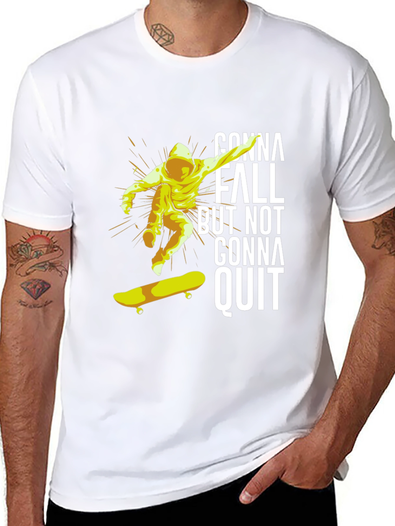 Skateboarding T-Shirt - Gonna Fall But Not Gonna Quit