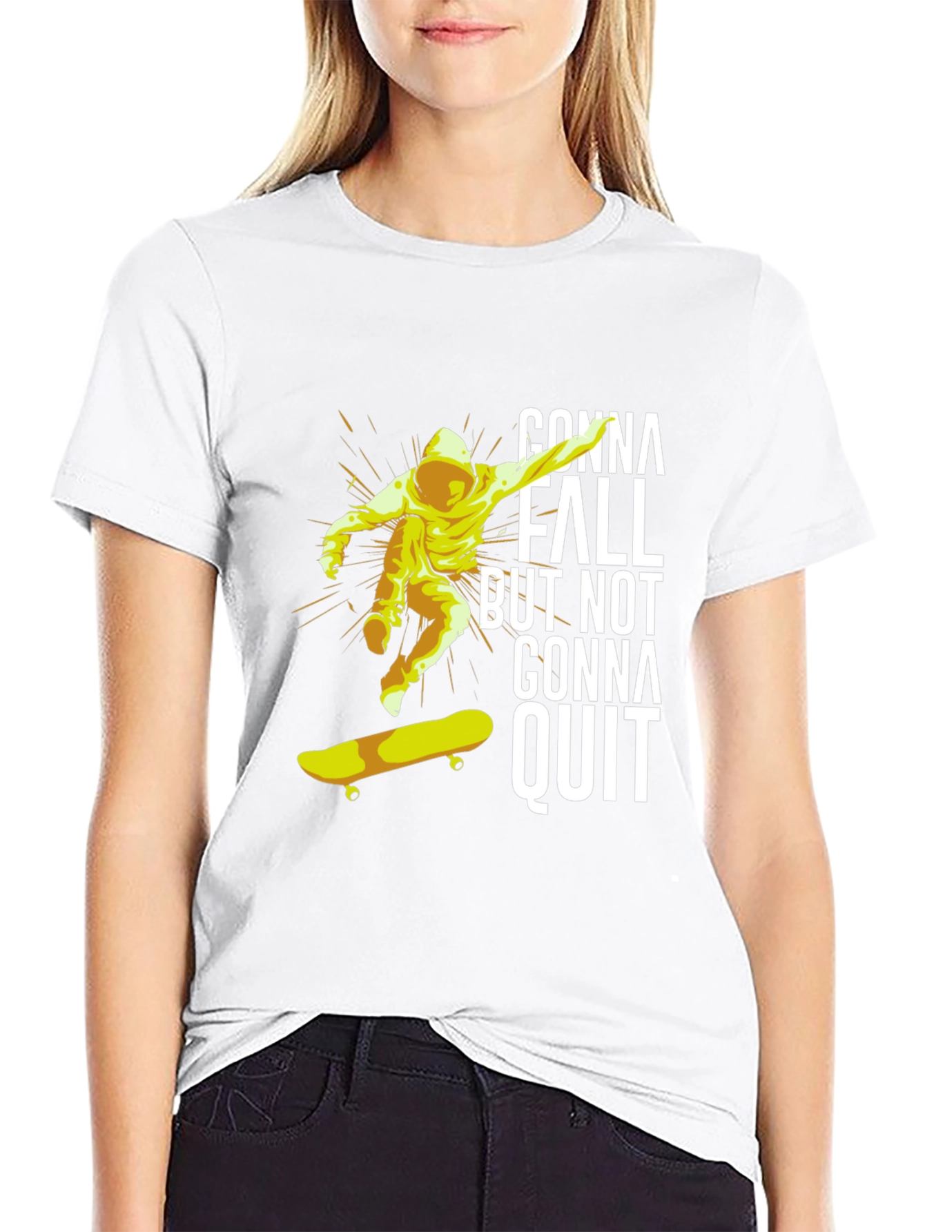 Skateboarding T-Shirt - Gonna Fall But Not Gonna Quit