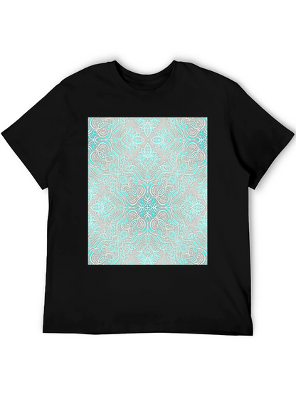 Patterned Graphic Tee - Black Casual Shirt
