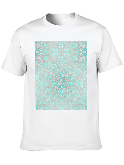 Patterned Graphic Tee - Black Casual Shirt