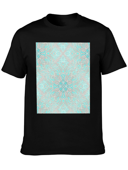 Patterned Graphic Tee - Black Casual Shirt