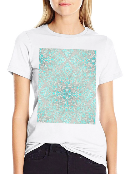 Patterned Graphic Tee - Black Casual Shirt