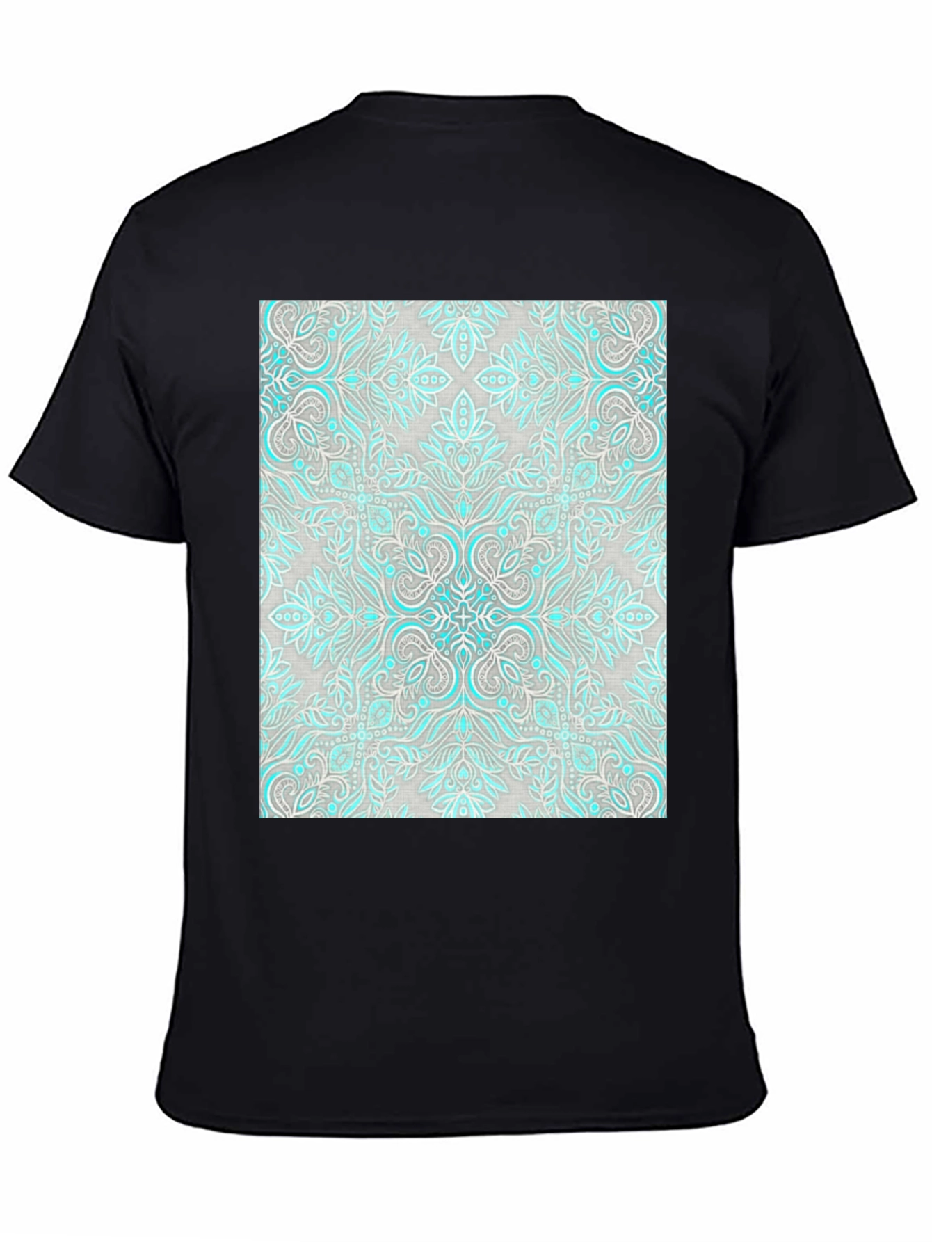 Patterned Graphic Tee - Black Casual Shirt