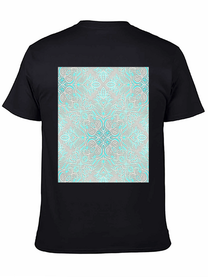 Patterned Graphic Tee - Black Casual Shirt