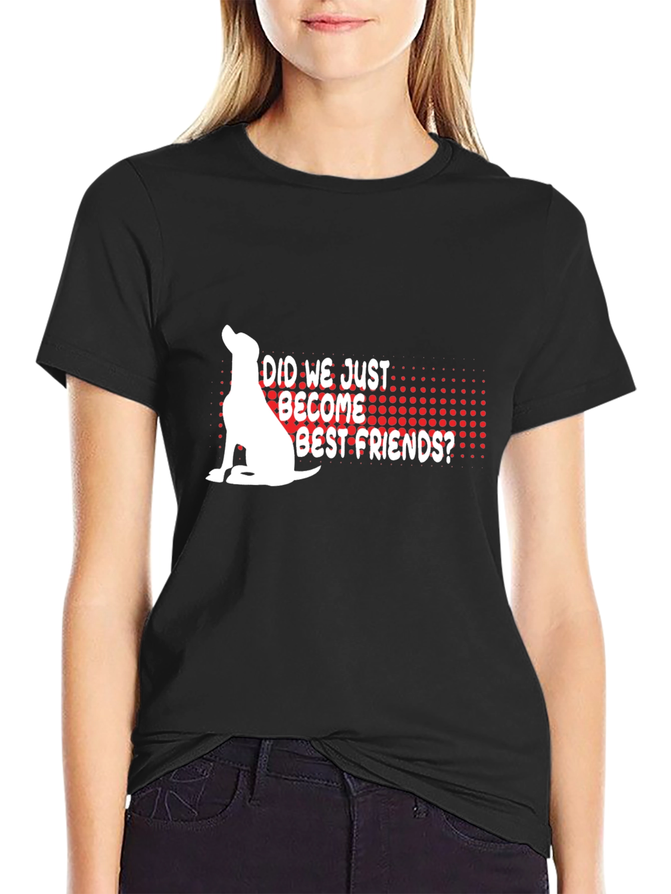 Dog Best Friends Graphic Tee - Black