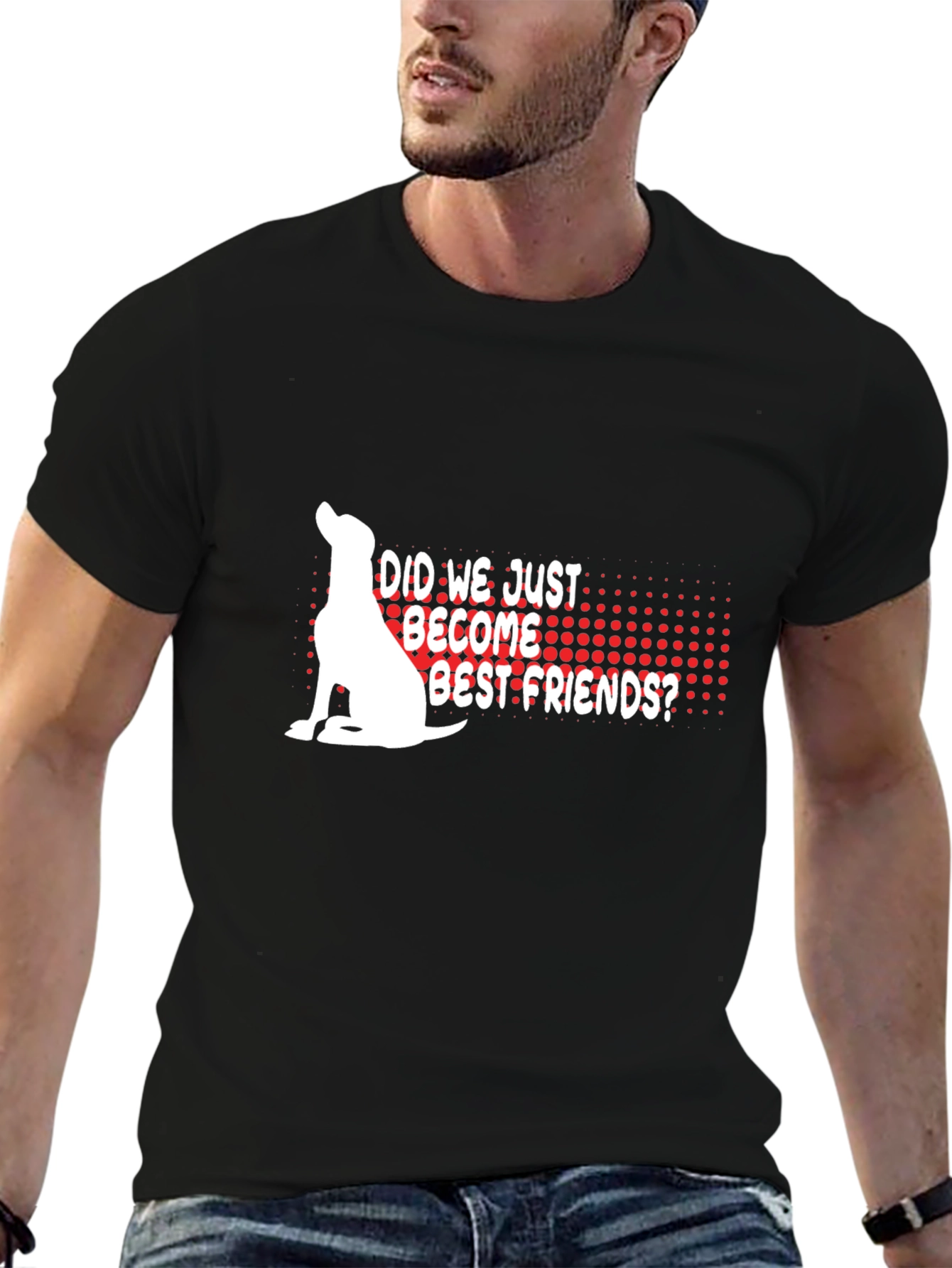 Dog Best Friends Graphic Tee - Black