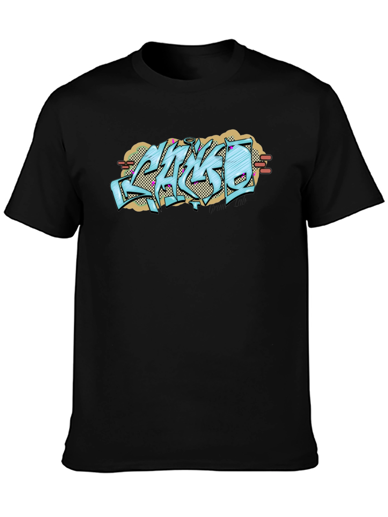 Graffiti Style Graphic Print Black T-Shirt
