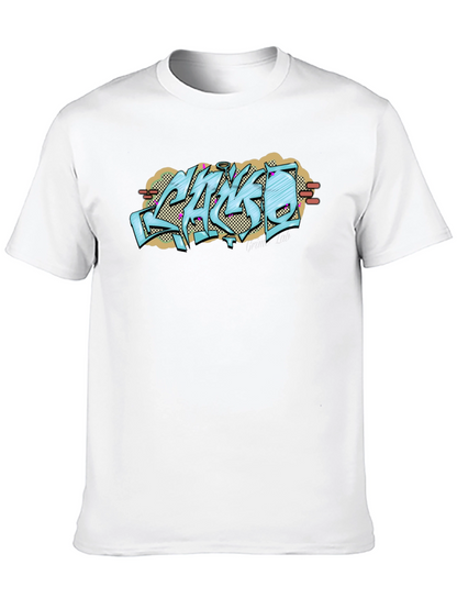Graffiti Style Graphic Print Black T-Shirt