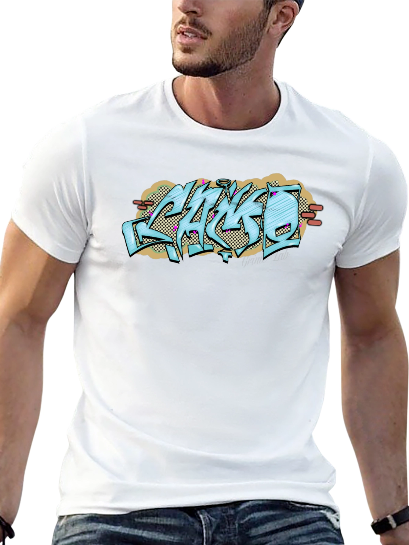 Graffiti Style Graphic Print Black T-Shirt
